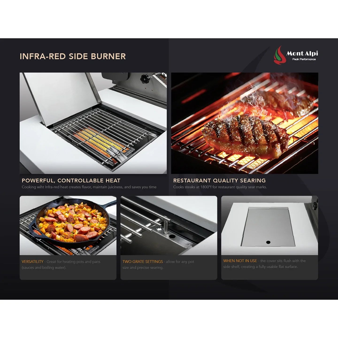 Mont Alpi 805 BBQ Grill Island with L-Shape & Kegerator - MAi805-90KEG