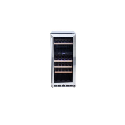 TrueFlame 15-Inch 3.2 Cu. Ft. Outdoor Rated Dual Zone Wine Cooler (AMD-RFR-15WD)