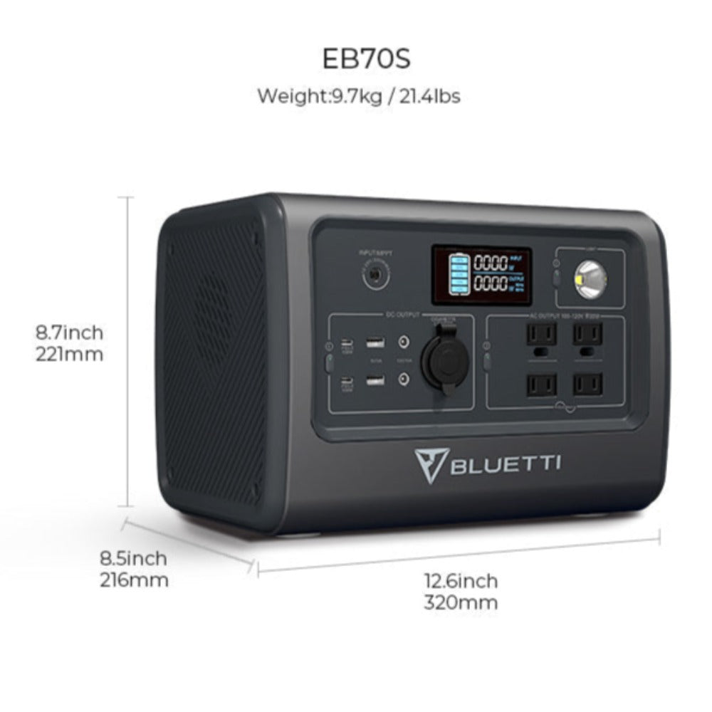 BLUETTI EB70S Portable Power Station 800W/716Wh