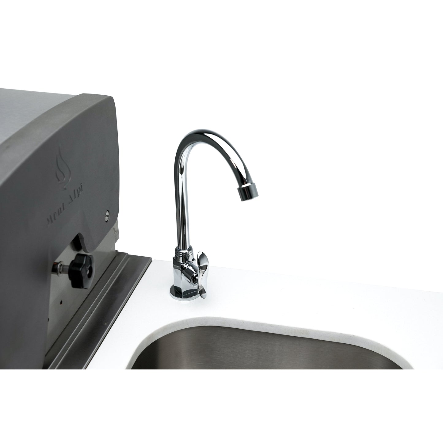 Mont Alpi 400 Deluxe BBQ Grill Island with Beverage Center, Kegerator & Extra Drawer Storage - MAi400-DKEGBEVDR