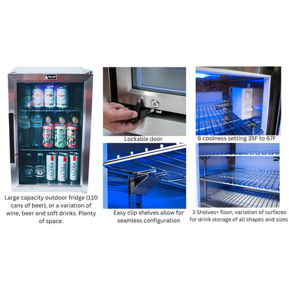 Mont Alpi 400 Deluxe BBQ Grill Island with Extra Storage & Fridge - MAi400-DFCXL