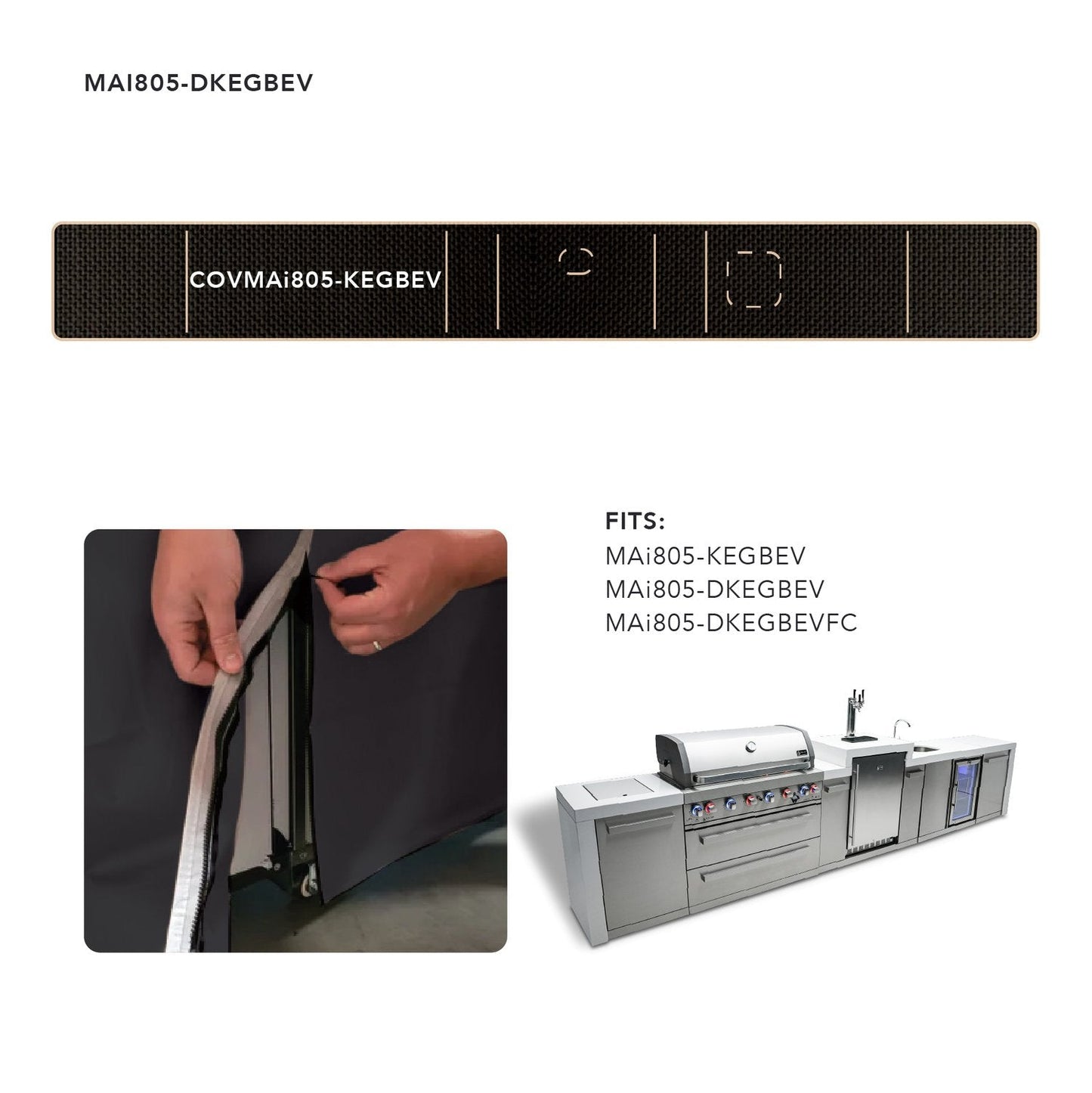 Cover for Mont Alpi 805 Island with a Kegerator and a Beverage Center - COVMAi805-KEGBEV