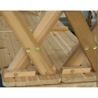 Creekvine Designs 27" Red Cedar Backyard Bash Cross Legged Picnic Table with Detached Benches