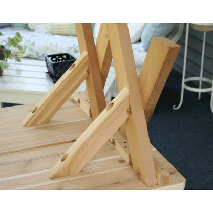Creekvine Designs 27" Red Cedar Backyard Bash Cross Legged Picnic Table with Detached Benches