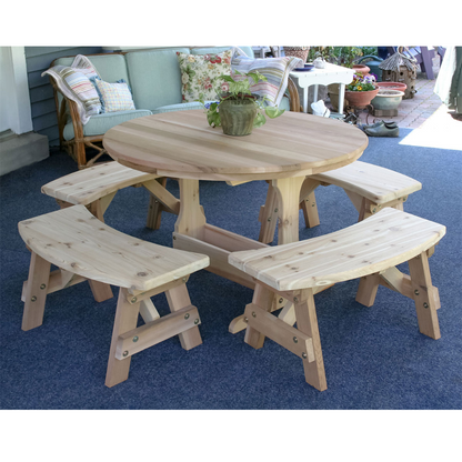 Creekvine Designs Cedar Round Trestle Dining Set
