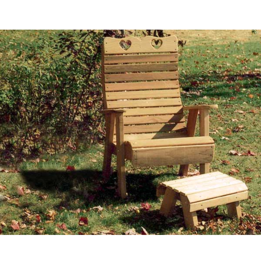 Creekvine Designs Cedar Royal Country Hearts Patio Chair & Footrest Set