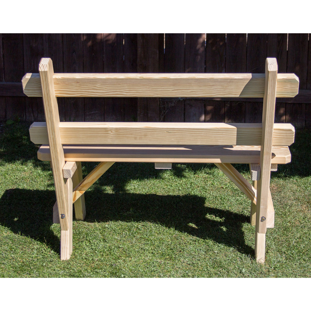 Creekvine Designs Treated Pine Traditional Garden Bench with Back