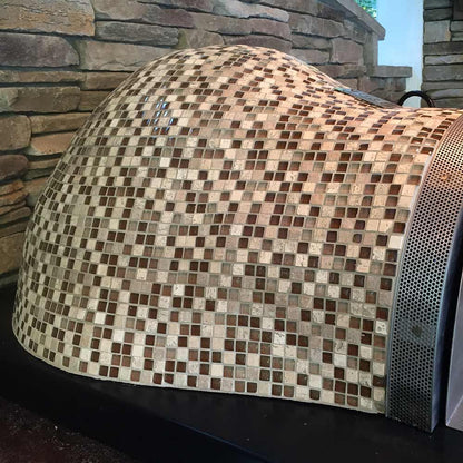 HPC Villa Built-In Hybrid Gas/Wood Fueled Mosaic Tile Pizza Oven