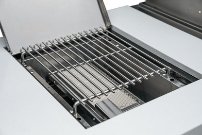 Mont Alpi 400 Deluxe BBQ Grill Island with Beverage Center, Kegerator, Kamado Module & Extra Drawer Storage - MAi400-DKEGBEVKAMDR