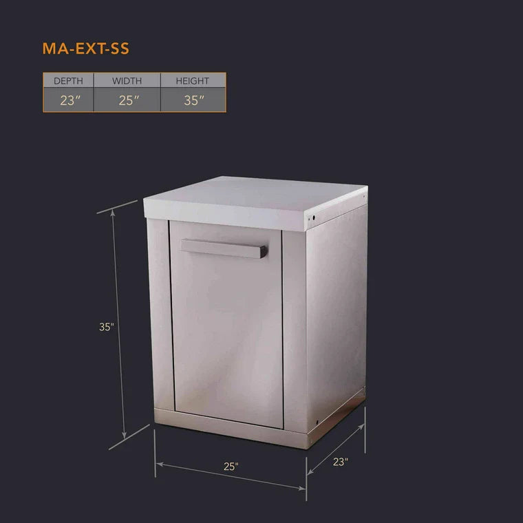 Mont Alpi Extra Storage Cabinet In Stainless Steel For Deluxe And Original Series Outdoor Kitchens - MA-EXT-SS
