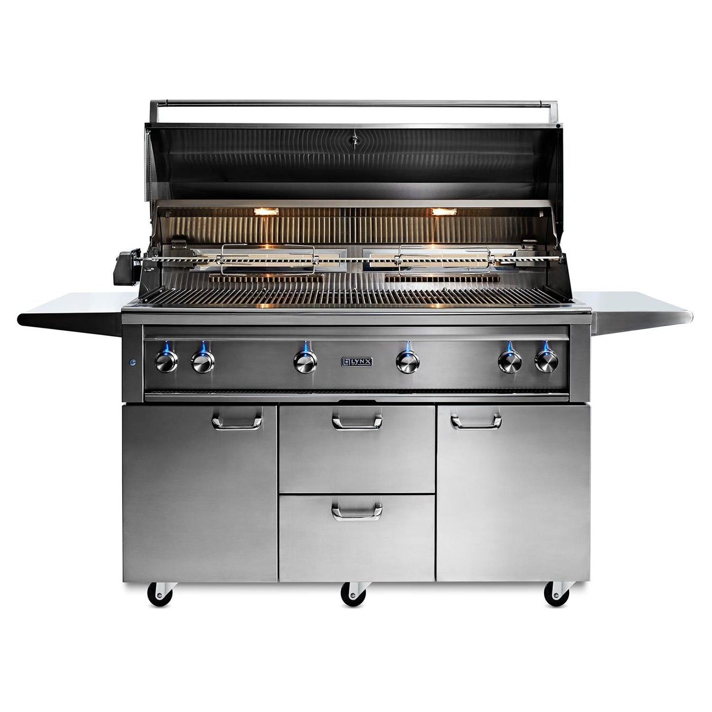 Lynx 54-Inch Professional Gas Grill On Cart with 3 Ceramic & 1 Trident Infrared Burners - L54TRF-LP/NG