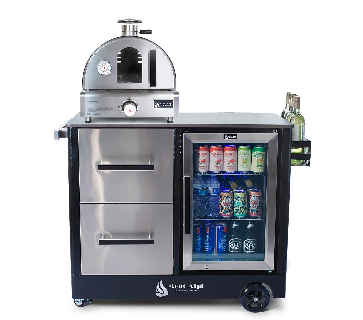 Mont Alpi Mobile Outdoor Prep Center & Pizza Oven Combo - MAPCL + MAPZ-SS