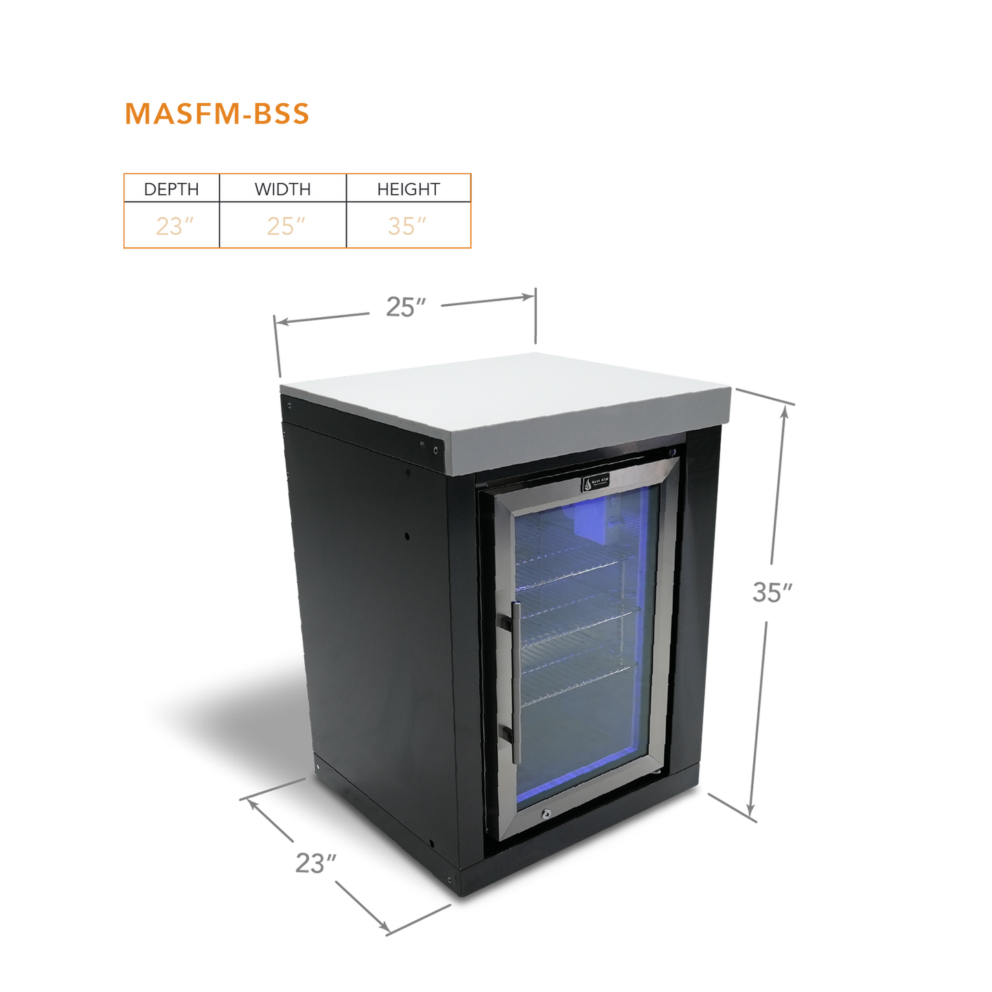 Mont Alpi Black Stainless Steel Single Fridge Module - MASFM-BSS