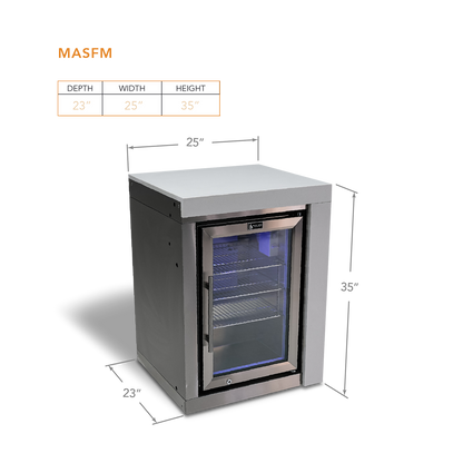 Mont Alpi Stainless Steel Single Fridge Module - MASFM