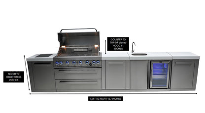 Mont Alpi 805 BBQ Grill Island with Beverage Center & Extra Storage - MAi805-BEVXL