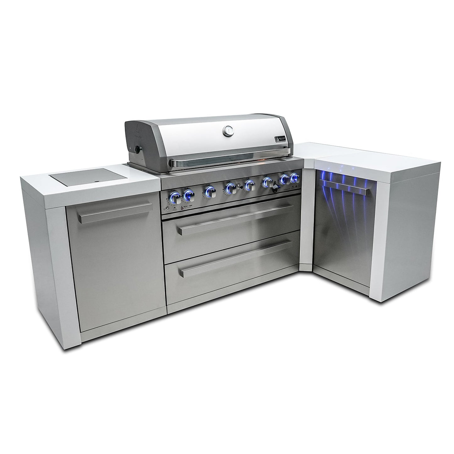 Mont Alpi 805 Deluxe BBQ Grill Island with L-Shape - MAi805-D90C