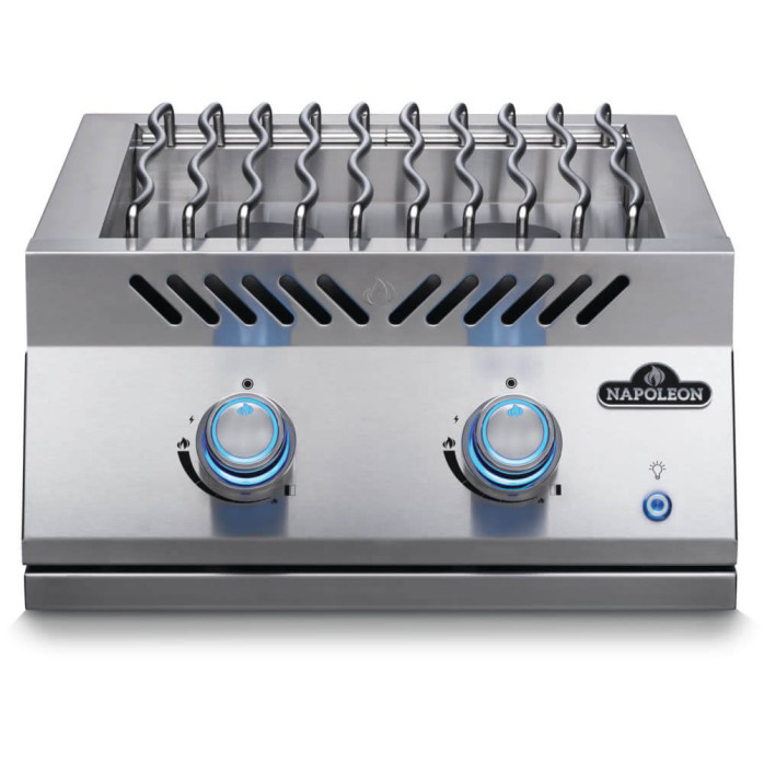 Napoleon 700 Series 18-Inch Built-In Dual Range Top Burner with Stainless Steel Cover - BIB18RT