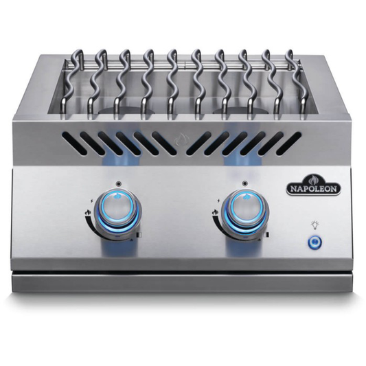 Napoleon 700 Series 18-Inch Built-In Dual Range Top Burner with Stainless Steel Cover - BIB18RT