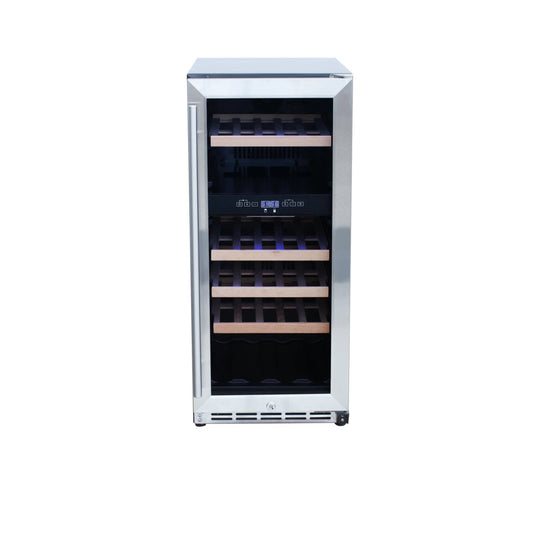 RCS 15-Inch Stainless Steel Wine Cooler with Glass Window