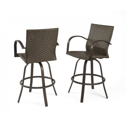 The Outdoor Greatroom Company Leather Wicker Bar Stools (NAPLES-4030-L)
