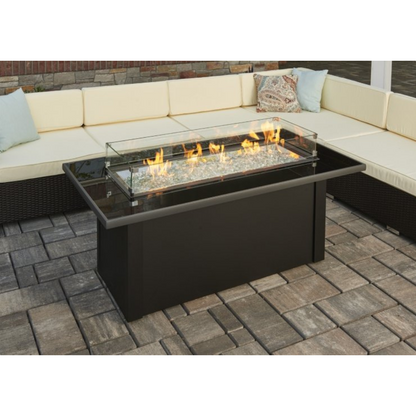 The Outdoor Greatroom Company Monte Carlo Linear Gas Fire Pit Table (MCR-1242-BLK-K)