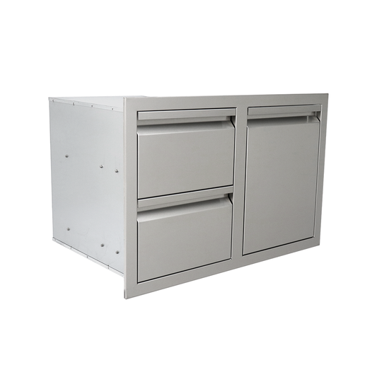 RCS Valiant Stainless Steel Double Drawer/Propane Tank Storage Combo