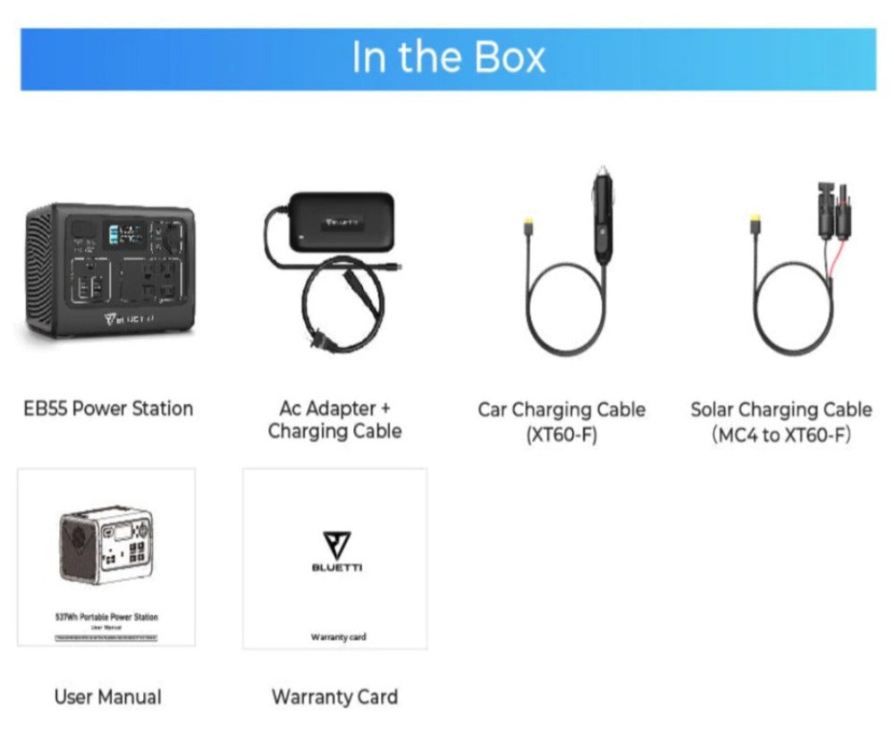 BLUETTI EB55 Portable Power Station 700W/537Wh