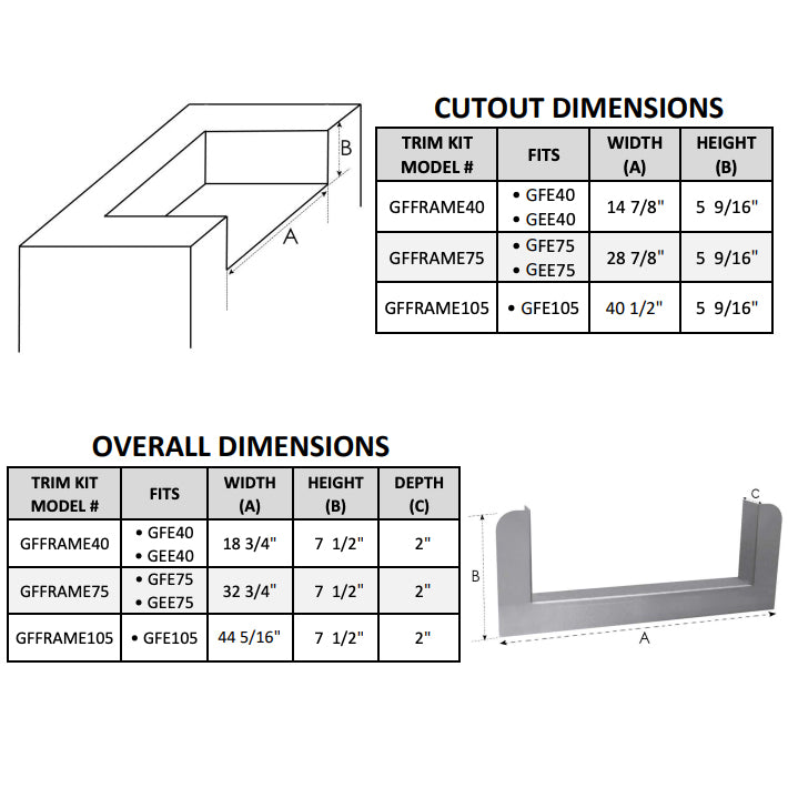 Le Griddle Trim Kit for GEE75 & GFE75 - GFFRAME75