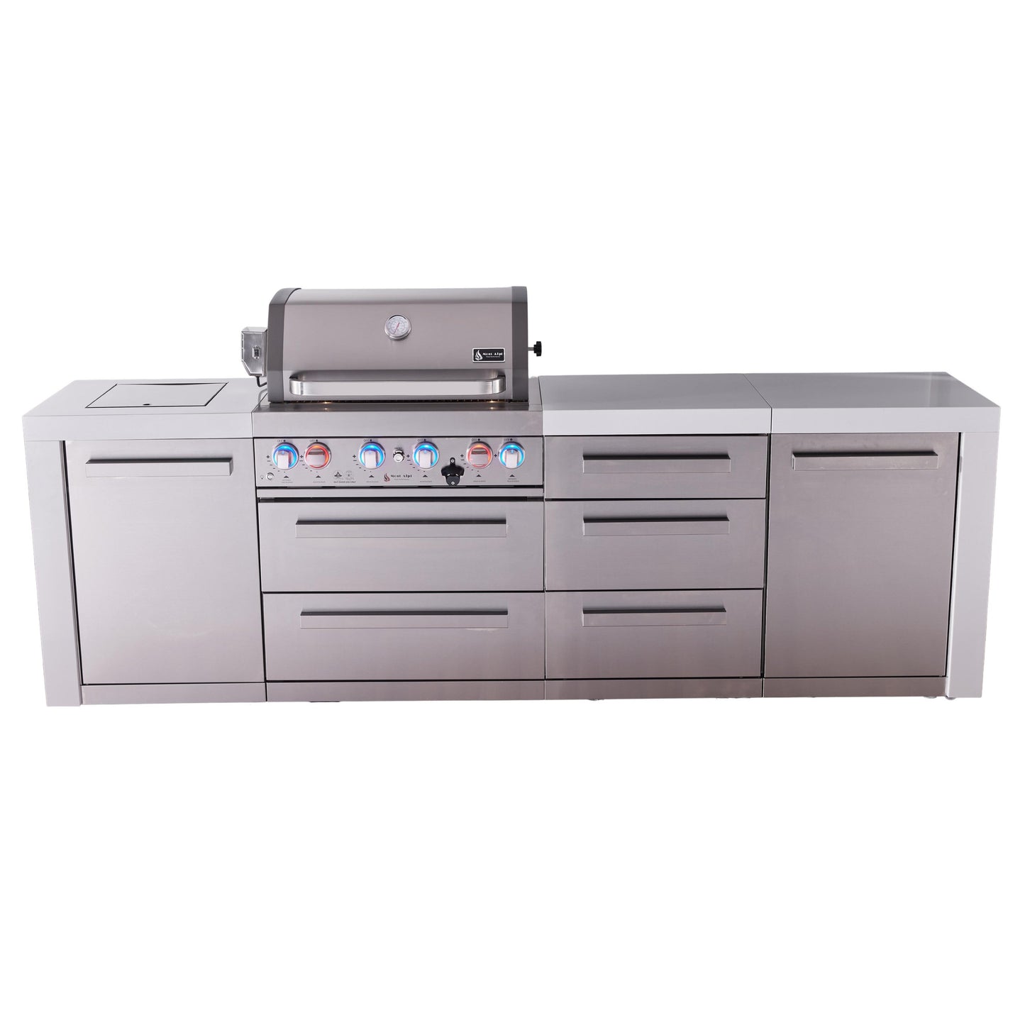 Mont Alpi 400 Deluxe BBQ Grill Island with Extra Drawer Storage - MAi400-DDR