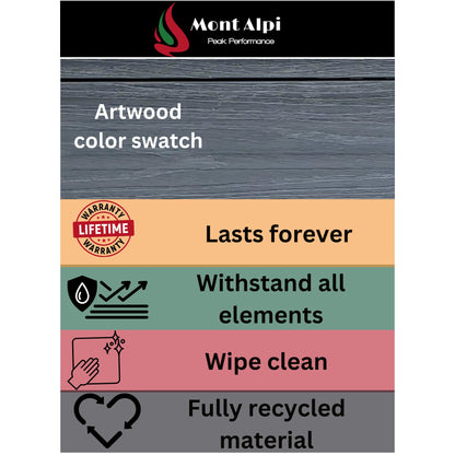 Mont Alpi Artwood 4-Burner Black Stainless Steel BBQ Grill Island - MA400-AWBSS