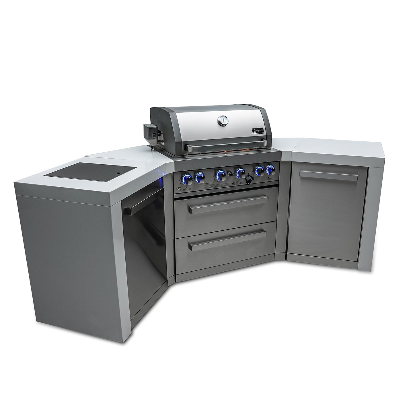 Mont Alpi 400 Deluxe BBQ Grill Island with V-Shape - MAi400-D45