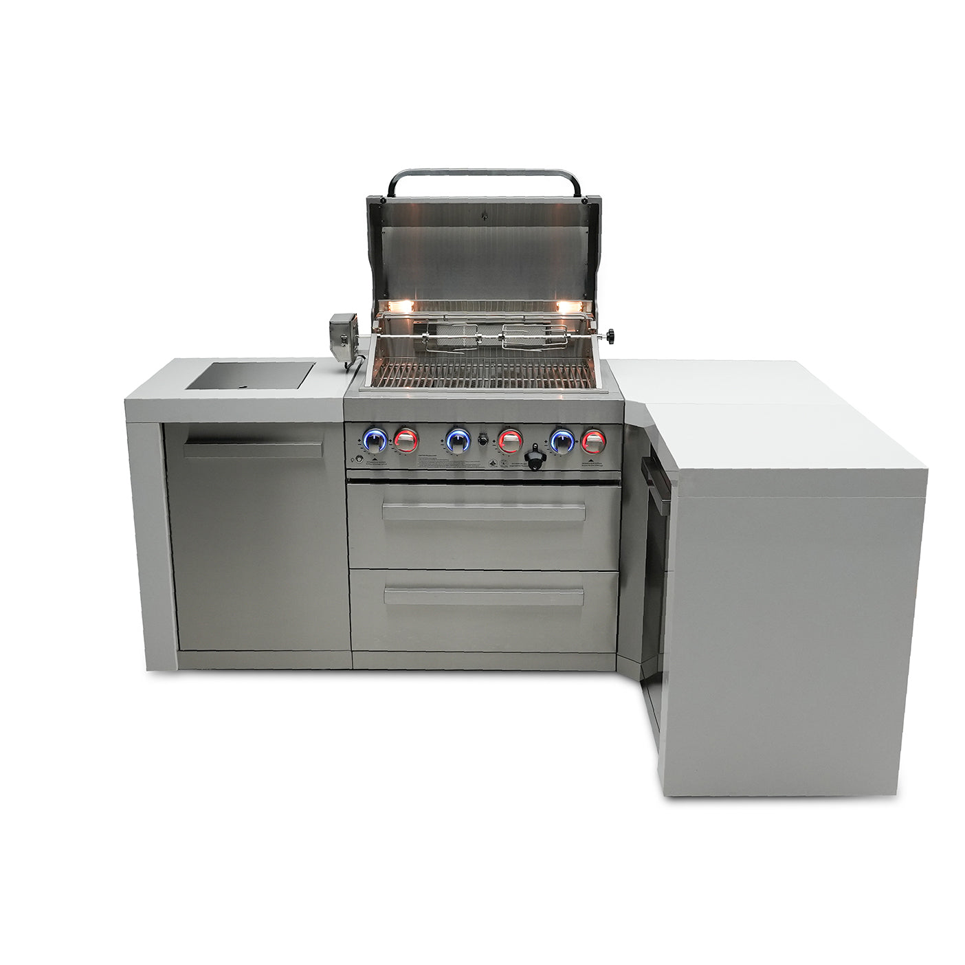 Mont Alpi 400 Deluxe BBQ Grill Island with L-Shape - MAi400-D90C