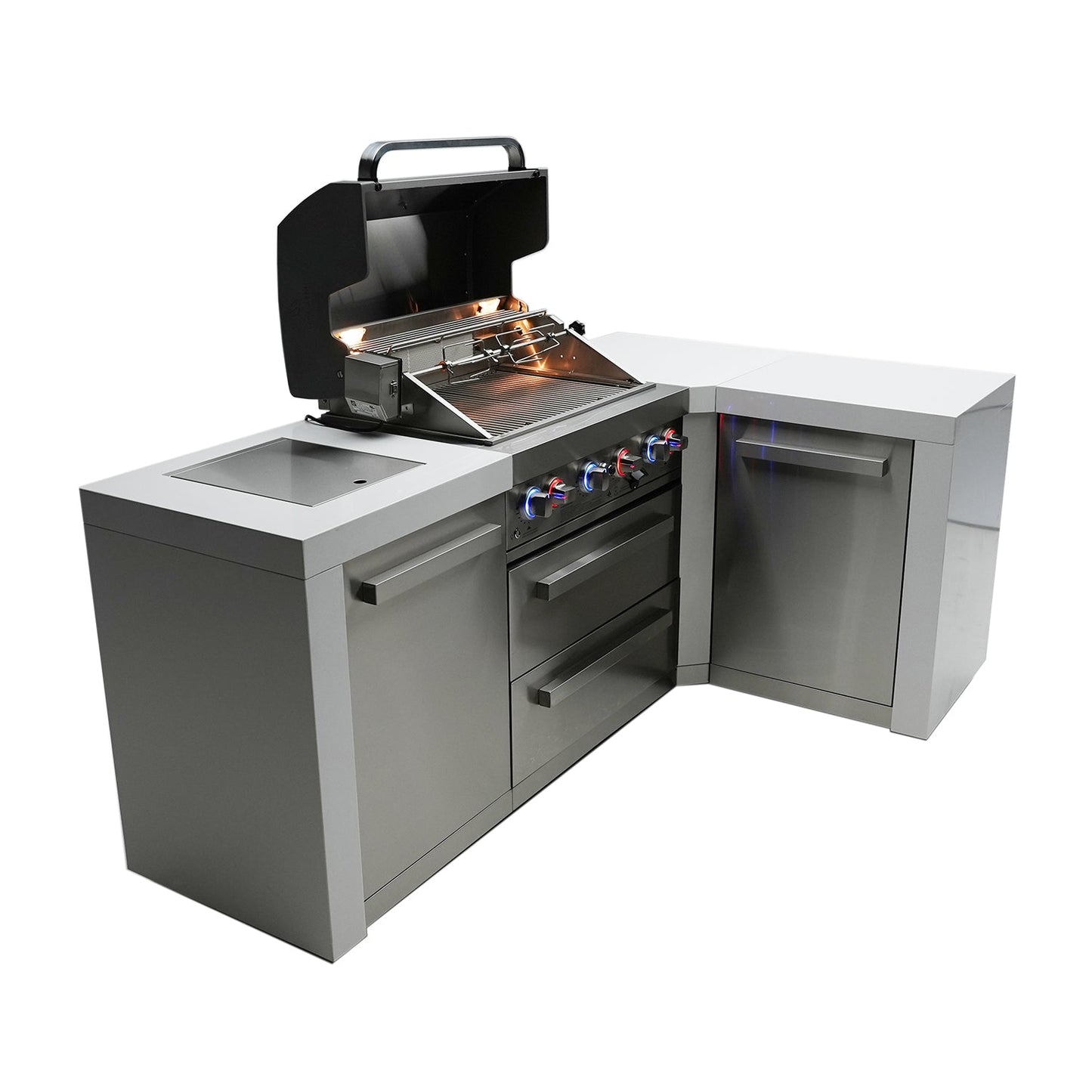 Mont Alpi 400 Deluxe BBQ Grill Island with L-Shape - MAi400-D90C