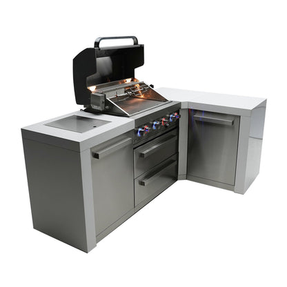 Mont Alpi 400 Deluxe BBQ Grill Island with L-Shape - MAi400-D90C