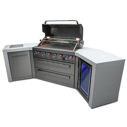 Mont Alpi 805 Deluxe BBQ Grill Island with V-Shape & Fridge Cabinet - MAi805-D45FC