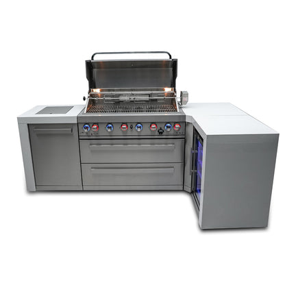 Mont Alpi 805 Deluxe BBQ Grill Island with L-Shape & Fridge Cabinet - MAi805-D90FC