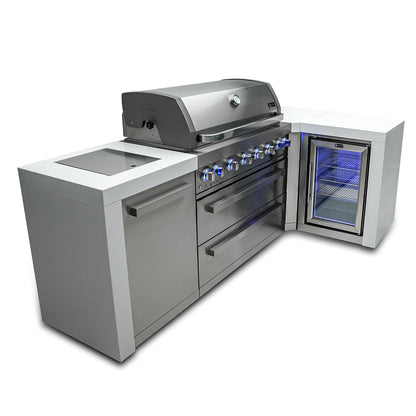 Mont Alpi 805 Deluxe BBQ Grill Island with L-Shape & Fridge Cabinet - MAi805-D90FC