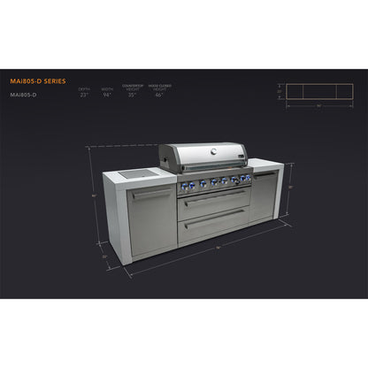 Mont Alpi 805 Deluxe BBQ Grill Island - MAi805-D