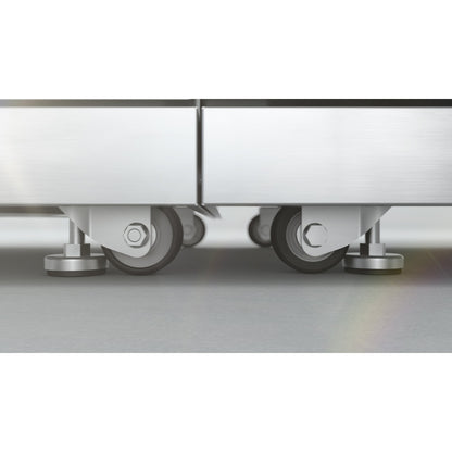 Mont Alpi 400 Deluxe BBQ Grill Island with L-Shape, Beverage Center & Fridge - MAi400-D90BEVFC