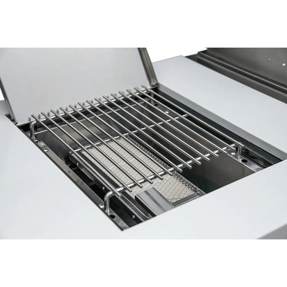 Mont Alpi 805 Black Stainless Steel BBQ Grill Island with L-Shape, Beverage Center & Fridge Cabinet - MAi805-BSS90BEVFC