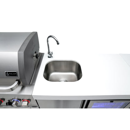 Mont Alpi 805 Deluxe BBQ Grill Island with Beverage Center, Extra Drawer Storage & Fridge - MAi805-DBEVFCDR