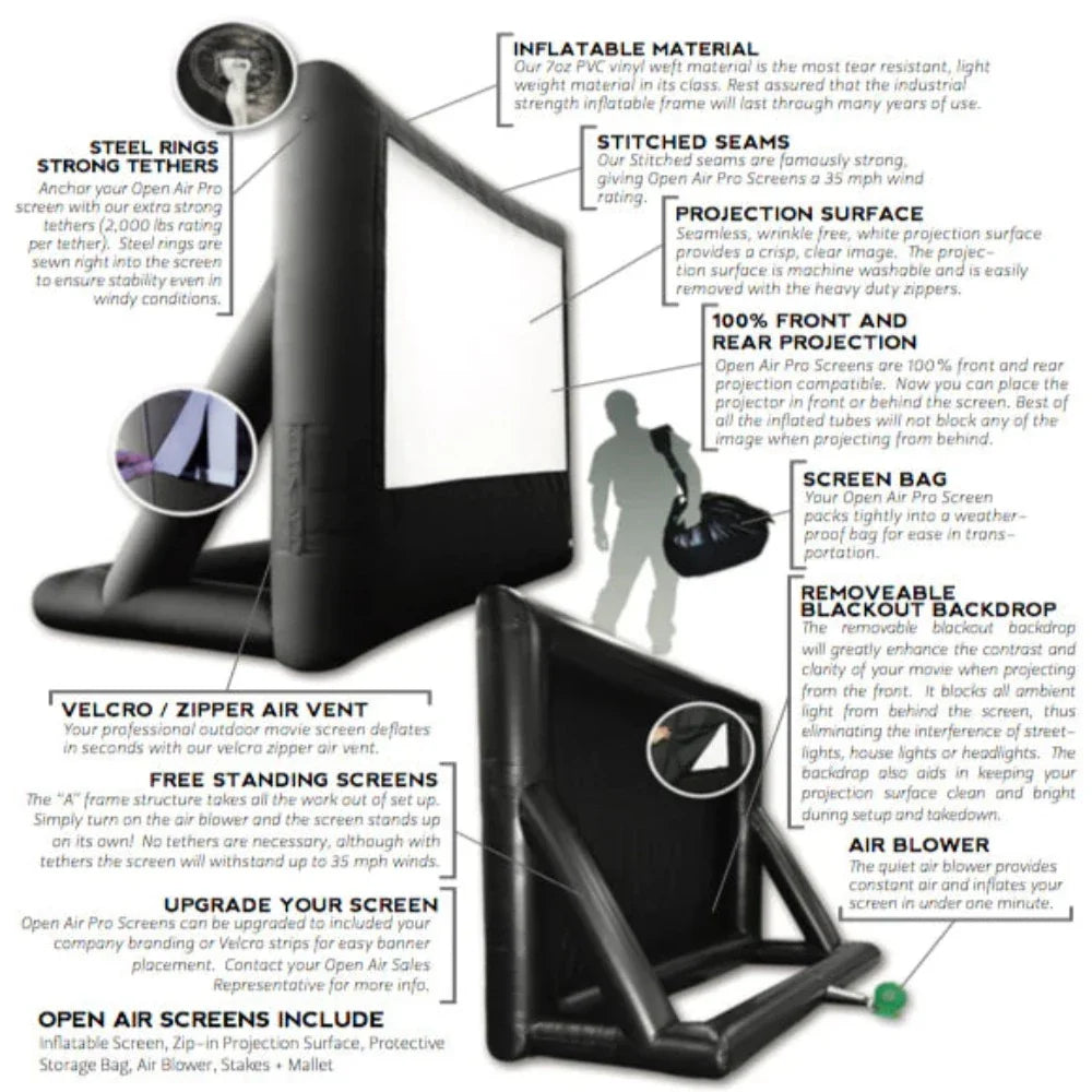 Open Air Cinema Event Pro Outdoor Movie Screen Kit