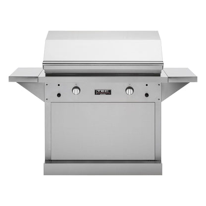 TEC Patio 2FR 44-Inch Infrared Gas Grill On Stainless Steel Pedestal